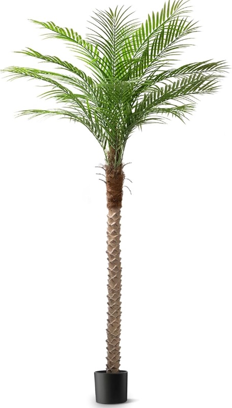 Photo 1 of *USED, PICTURE FOR REFERENCE*Artificial Phoenix Palm Tree 7ft Tall Outdoor Indoor Decor Fake Plants with 15 Adjustable Leaves, Large Faux Sago Palm Tree for Home Office Living Room Yard Outside Patio Poolside (1, 7ft)