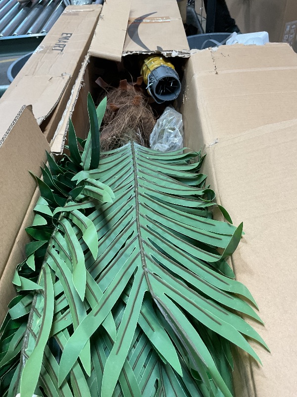 Photo 1 of *USED, PICTURE FOR REFERENCE*Artificial Phoenix Palm Tree 7ft Tall Outdoor Indoor Decor Fake Plants with 15 Adjustable Leaves, Large Faux Sago Palm Tree for Home Office Living Room Yard Outside Patio Poolside (1, 7ft)