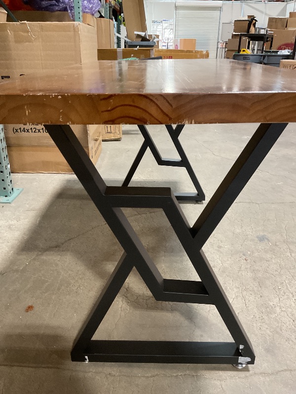 Photo 1 of *MINOR DAMAGE, SCRATCHES AND DENTS*Sihtengxxhongs Rustic Brown 55-inch Solid Wood Computer Desk - Modern Gaming Workbench for Home Office, Modern Simple Design, Ideal for Study, Writing, Dining