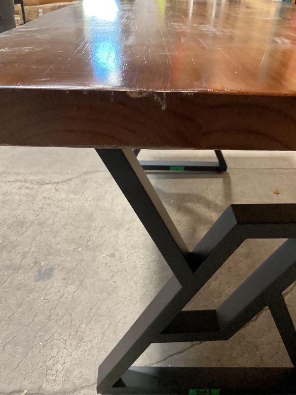 Photo 1 of *MINOR DAMAGE, SCRATCHES AND DENTS*Sihtengxxhongs Rustic Brown 55-inch Solid Wood Computer Desk - Modern Gaming Workbench for Home Office, Modern Simple Design, Ideal for Study, Writing, Dining