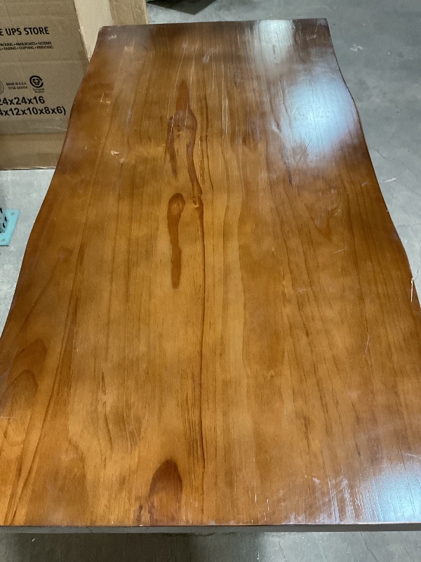 Photo 1 of *MINOR DAMAGE, SCRATCHES AND DENTS*Sihtengxxhongs Rustic Brown 55-inch Solid Wood Computer Desk - Modern Gaming Workbench for Home Office, Modern Simple Design, Ideal for Study, Writing, Dining