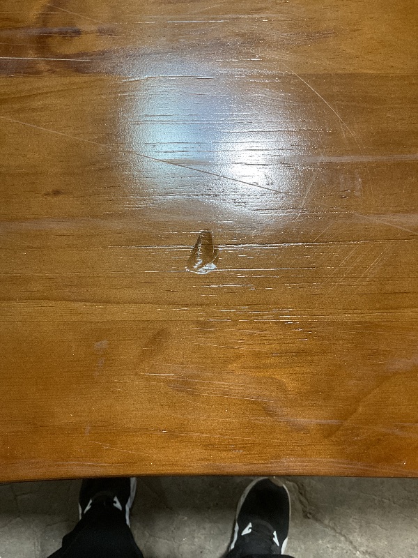 Photo 1 of *MINOR DAMAGE, SCRATCHES AND DENTS*Sihtengxxhongs Rustic Brown 55-inch Solid Wood Computer Desk - Modern Gaming Workbench for Home Office, Modern Simple Design, Ideal for Study, Writing, Dining