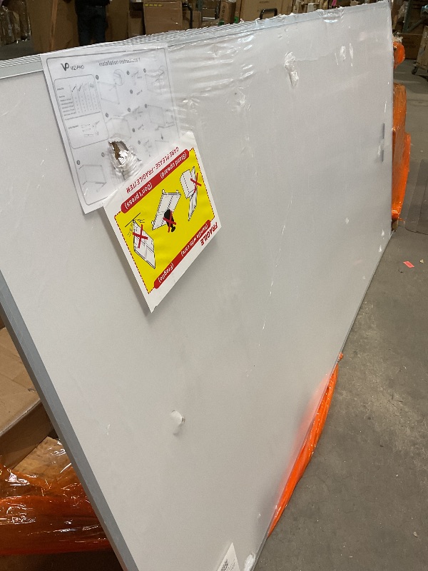 Photo 1 of *DAMAGED, CRACKS AND HOLES*VIZ-PRO Large Cork Bulletin Board, 96 X 48 Inches, Wall-Mounted Corkboard with Silver Aluminium Frame for School, Office, and Home 8' X 4'