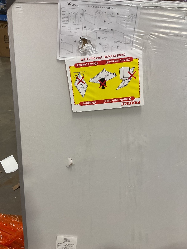 Photo 1 of *DAMAGED, CRACKS AND HOLES*VIZ-PRO Large Cork Bulletin Board, 96 X 48 Inches, Wall-Mounted Corkboard with Silver Aluminium Frame for School, Office, and Home 8' X 4'