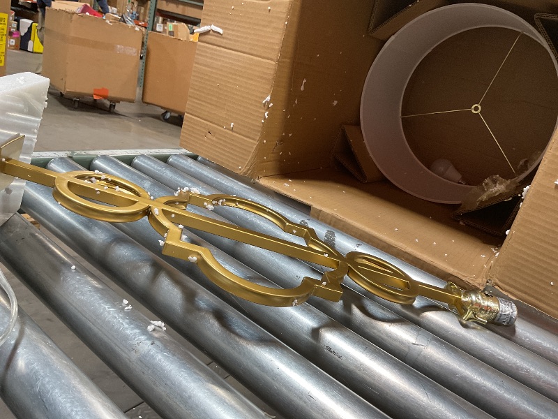 Photo 1 of *MISSING ROTARY SWITCH* JONATHAN Y JYL3026A July 31" Metal LED Table Lamp Modern Contemporary Bedside Desk Nightstand Lamp for Bedroom Living Room Office College Bookcase LED Bulb Included, Gold/White