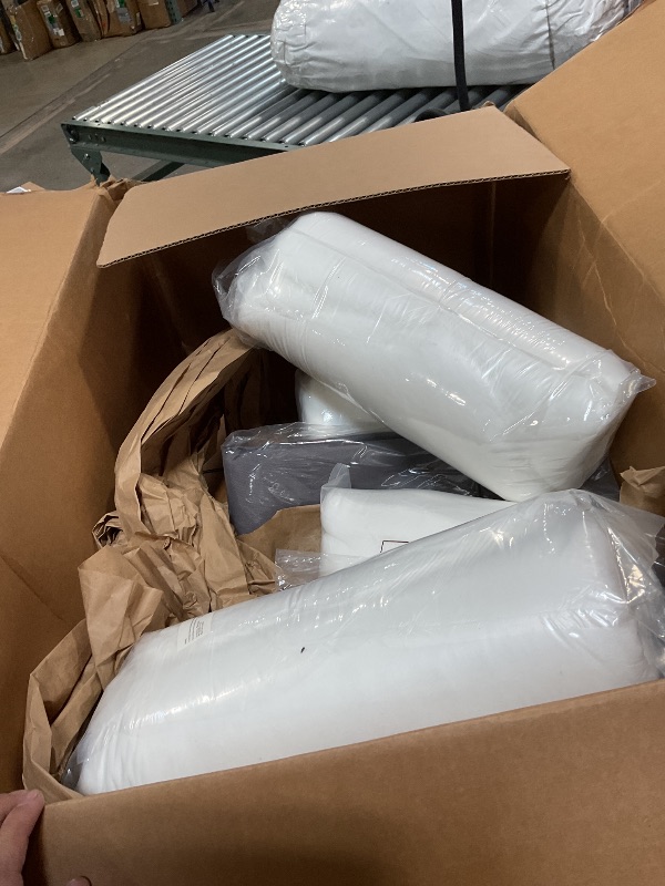 Photo 1 of *white*Acessories Outdoor Deep Seat Cushions, Waterproof, Fade-Resistant Patio Furniture Replacement Cushions, 23.5" x 25.5" x 5" + 23.5" x 19", Set of 4, Dark Gray