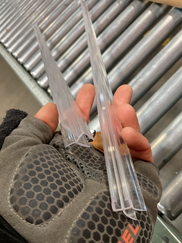 Photo 1 of 2 Pack Shower Door Bottom Seal 1/4" x 36" Glass Door Silicone Seal Strip Suitable for 1/4 Inch Glass Frameless Shower Door Seal Strip Stop Shower Leaks