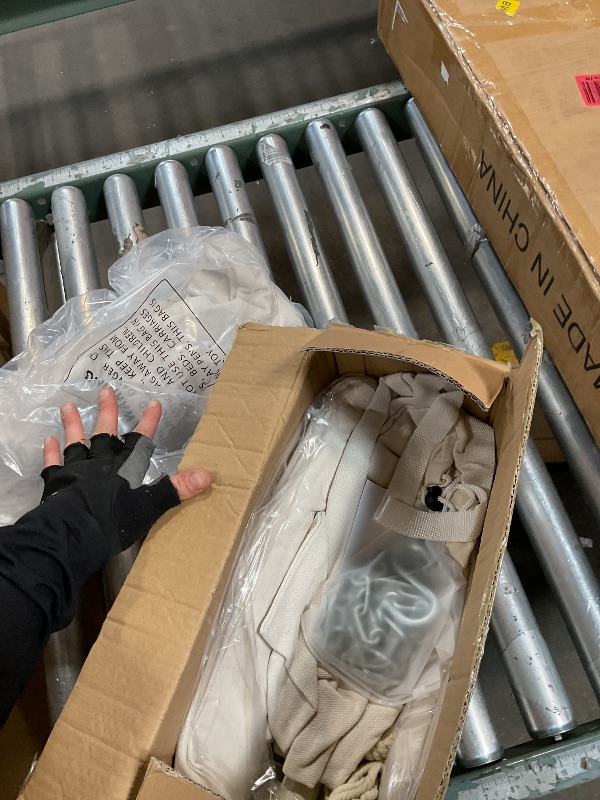 Photo 1 of **UNKNWN DAMAGES/MISSING PIECES** Y- STOP Hammock Chair Hanging Rope Swing, Max 500 Lbs, 2 Cushions Included, Large Macrame Hanging Chair with Pocket for Superior Comfort, with Hardware Kit (Beige)