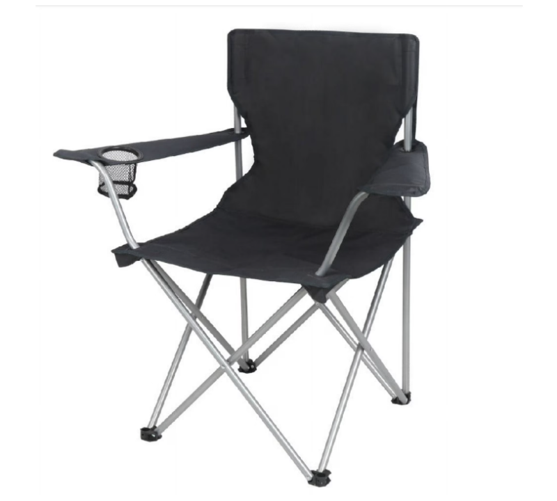 Photo 1 of **PHOTO FOR ITEM REFERENCE STYLE DIFFERS** Quad Folding Camp Chair with Cup Holder, Black