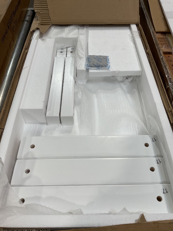 Photo 1 of *ONLY BOX 1 OF 2, PARTIAL SET*PVWIIK Full Over Full Bunk Bed with Slide & Ladder for Kids Bedroom,Wood Bed Frame with Safety Rails & Headboard and Footboard,No Box Spring Needed,White