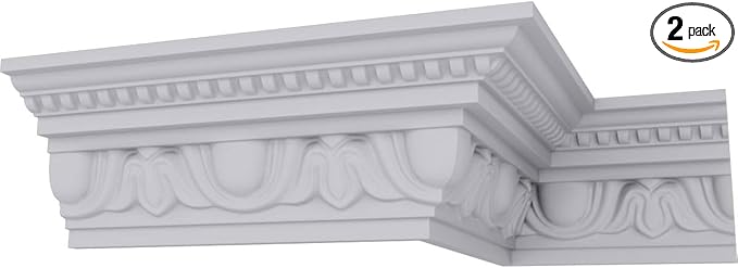 Photo 1 of * ONE PIECE ONLY, MINOR DAMAGE*Endurathane Edinburgh Crown Moulding, 4"H x 2 3/8"P x 4 5/8"F x 94 1/2"L, Factory Primed