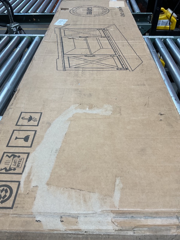 Photo 1 of **NO BOLTS/SCREWS**IDEALHOUSE Farmhouse Tv Stand for 65 Inches TVs, Entertainment Center with Storage and Sliding Barn Doors, Adjustable Shelf Modern Media TV Console TV Stand Table for Living Room, Bedroom, Grey