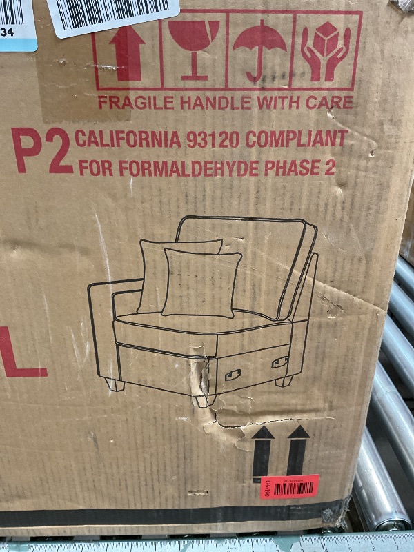 Photo 1 of *LEFT ARM CHAIR ONLY*YOPTO 127" L-Shaped Sectional Couch with Movable Ottoman&6 Throw Pillows,7 Seat Chenille Upholstered Sofa W/2 Cup Holder,USB Port&Hidden Storage Box,DIY Combination,for Living Room,Apartment,Dark Gray