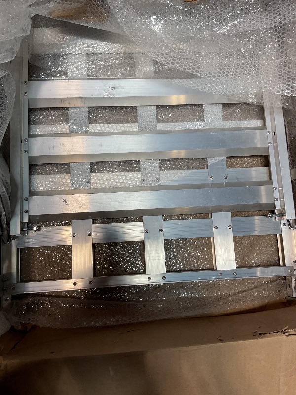 Photo 1 of *MINOR DAMAGE, SCRATCHES, DENTS*VEVOR 50 x 29.5 x 8.7 inch Hitch Cargo Carrier, 500lbs Capacity Trailer Hitch Mounted Cargo Basket, Aluminum Luggage Carrier Rack with Folding Ramp, Fits 2" Receiver for SUV Truck Pickup Camping