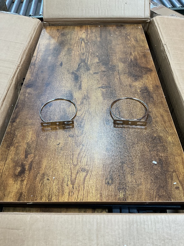 Photo 1 of ****MISSING ASSEMBLY HARDWARE******* Large Dog Crate Furniture, with 360° Adjustable Elevated Feeder, Heavy Dog Furniture, Indoor Decorative Dog Kennel, Sturdy Metal Construction, 38" W×21" D×36" H, Rustic Brown Finish