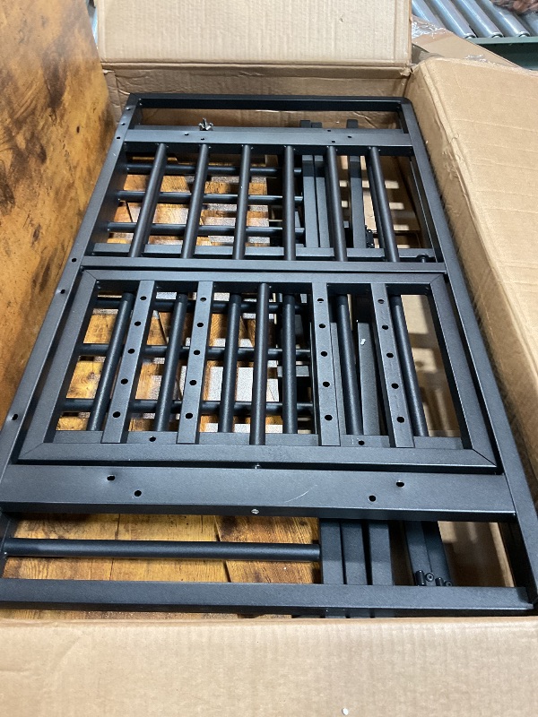 Photo 1 of ****MISSING ASSEMBLY HARDWARE******* Large Dog Crate Furniture, with 360° Adjustable Elevated Feeder, Heavy Dog Furniture, Indoor Decorative Dog Kennel, Sturdy Metal Construction, 38" W×21" D×36" H, Rustic Brown Finish