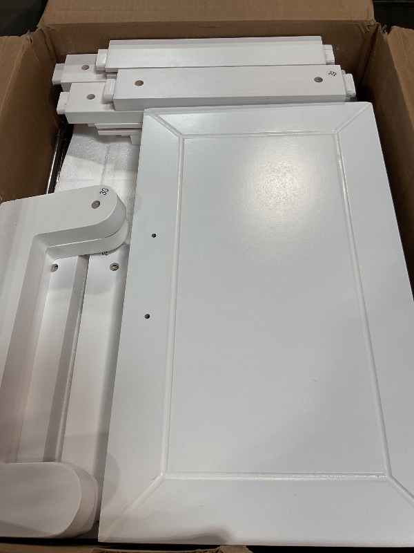 Photo 1 of *INCOMPLETE SET, PARTS ONLY*PVWIIK Queen Size Murphy Bed with Desk & Charging Station,Wall Bed Frame Folding into Cabinet Design w/Two Slide Storage Shelf for Small Space,Bedroom,Guest Room,White