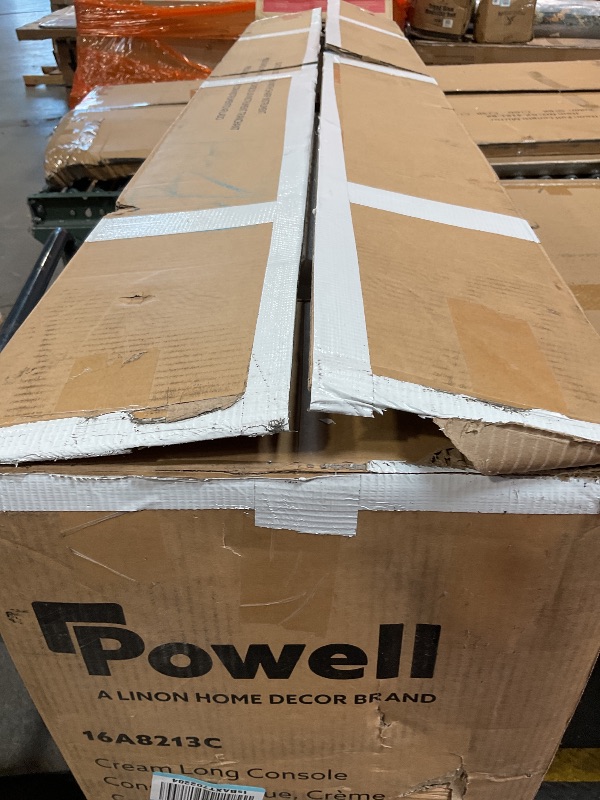 Photo 1 of *MINOR SCRATCHES*Powell Furniture Sadie Cream Long Storage Console Table, Multicolor