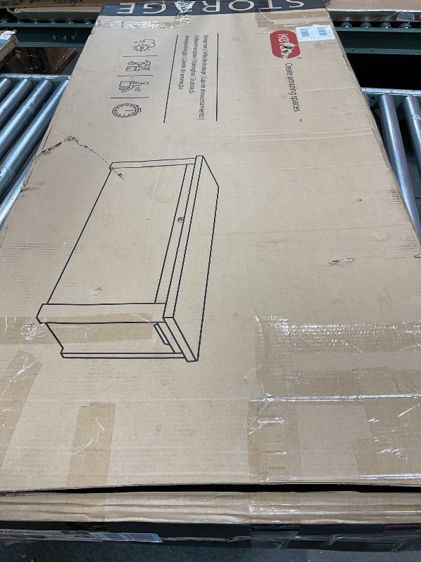 Photo 1 of *CRACK ON SIDE* Keter Westwood 150 Gallon Deck Box Organizer, Doubles as 2-Person Bench Seat, Brown – Large Resin Outdoor Storage and Seating with Lockable Lid for Garden, Pool, and Patio