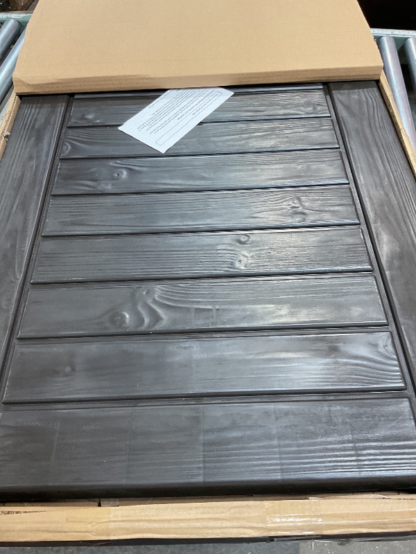 Photo 1 of *CRACK ON SIDE* Keter Westwood 150 Gallon Deck Box Organizer, Doubles as 2-Person Bench Seat, Brown – Large Resin Outdoor Storage and Seating with Lockable Lid for Garden, Pool, and Patio