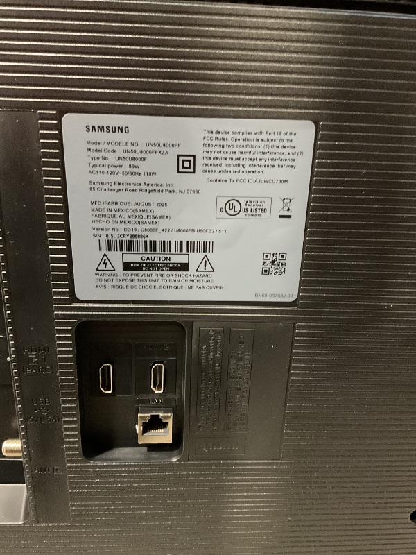 Photo 1 of Samsung 50-Inch Class Crystal UHD U8000F 4K Smart TV (2025 Model) Endless Free Content, Crystal Processor 4K, MetalStream Design, Knox Security, Alexa Built-in