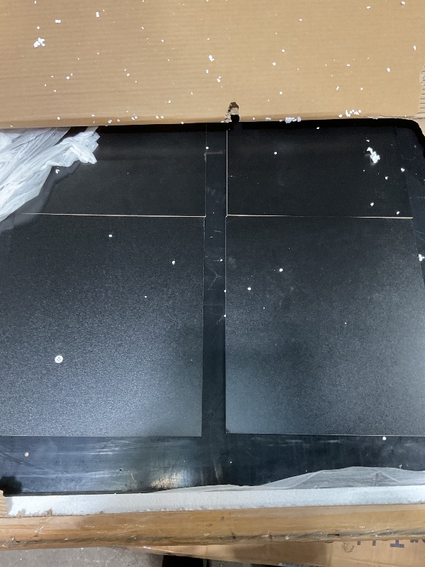 Photo 1 of **POSSIBLY MISSING PARTS** Merax Movable Coffee Table Square High Gloss Surface, with 4 Hidden Storage Drawers Square Center Furniture for Living Room, Black