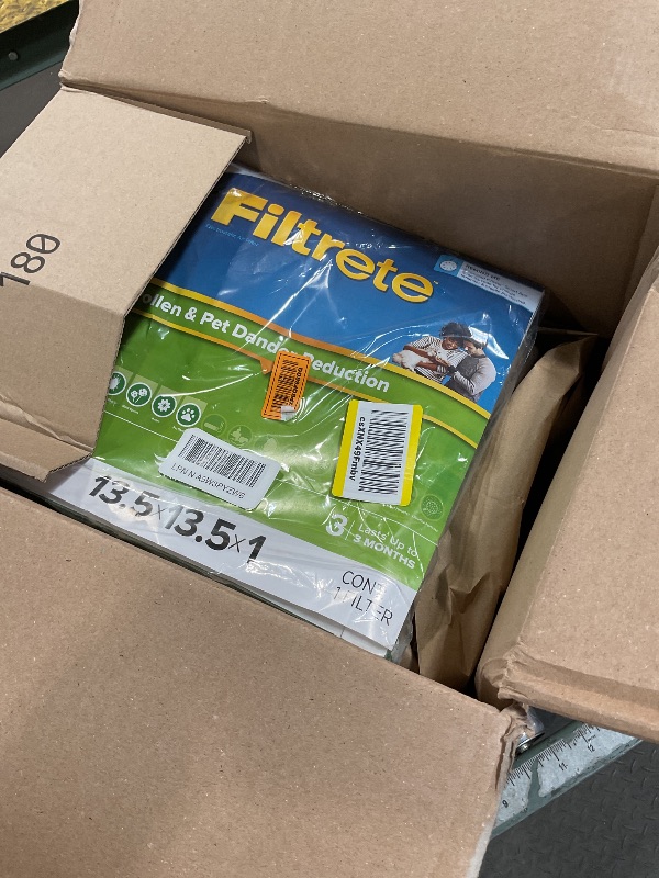 Photo 1 of *only one*Filtrete 13.5x13.5x1 AC Furnace Air Filter, MERV 8, MPR 700, Tough on Pollen, Easy on Airflow, 3-Month Pleated 1-Inch Electrostatic Air Cleaning Filter (Actual Size 13.19 x 13.19 x 0.81 in)