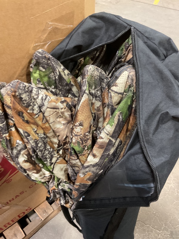 Photo 1 of **FOR PARTS ONLY HAS 2 DAMAGED STAKES *** TIDEWE Hunting Blind 270°See Through with Carrying Bag, 2-3 Person Pop Up Ground Blinds, Portable Resilient Hunting Tent (Forest Fade Camo)