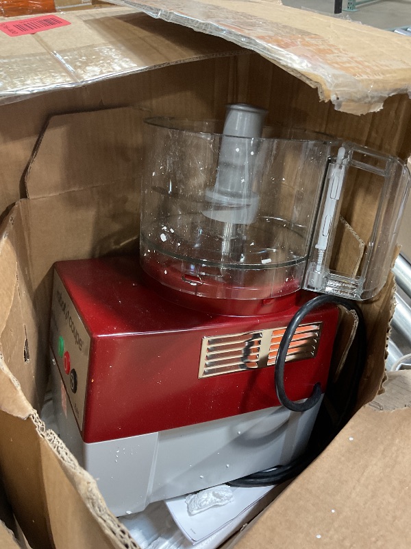 Photo 1 of *used/minor damaged*Robot Coupe R2CLRDICE, Combination Food Processor with 3 Quart Clear Polycarbonate Bowl, 4 Stainless Discs, Pulse Control, 120v, 1725 RPM, Vegetable Chopper, Gray/Red, Commercial Kitchen Use