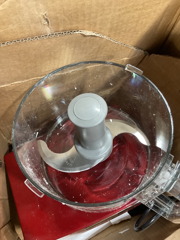 Photo 1 of *used/minor damaged*Robot Coupe R2CLRDICE, Combination Food Processor with 3 Quart Clear Polycarbonate Bowl, 4 Stainless Discs, Pulse Control, 120v, 1725 RPM, Vegetable Chopper, Gray/Red, Commercial Kitchen Use