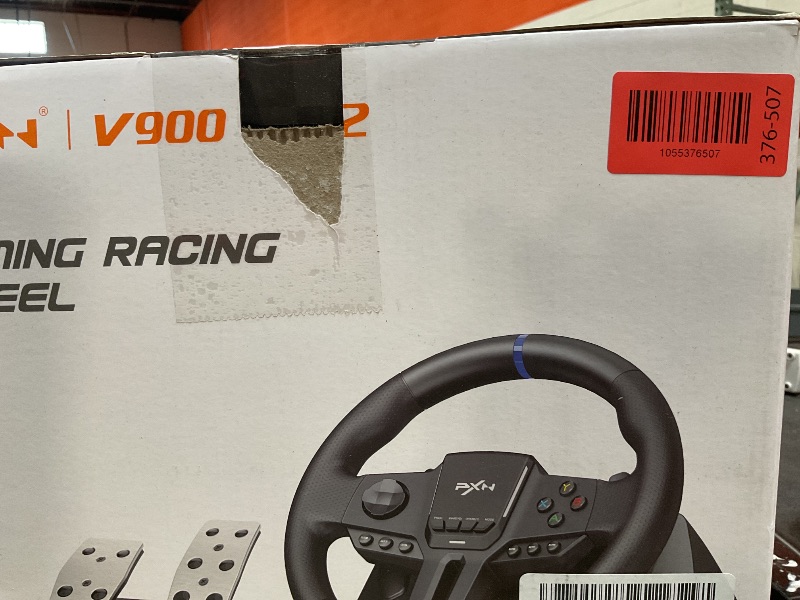 Photo 1 of ***FOR PARTS ONLY/NON-FUNCTIONAL**** PXN V900 GEN2 PC Racing Wheel 270°/900° Dual Mode Rotation Magnetic Sensor Gaming Steering Wheel with RGB Pedals and Upgraded Type-C Interface Support PXN Wheel App Compatible with PC PS4 PS3 Xbox Series X|S Xbox One S