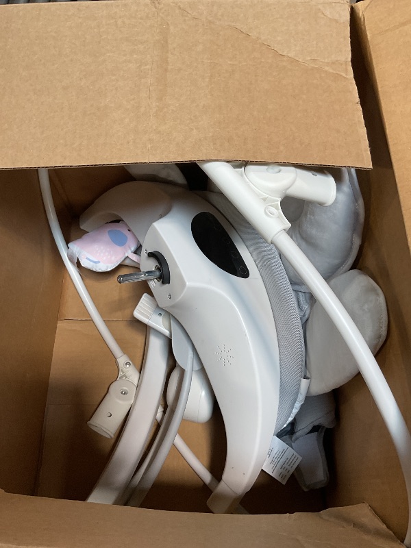 Photo 1 of **MISSING PIECES (TOP FOR THE BOUNCER) ** Baby Swings for Infants, Baby Swing 5 Speeds, 12 Soothing Music, 360 Rotating Seat, Adapter & Battery Operated, Indoor & Outdoor (White, Hoop)