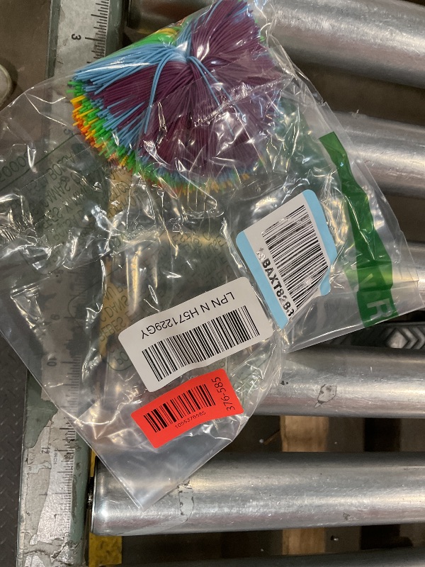 Photo 1 of 4.5 Inch Large Rainbow Stringy Ball - Silicone Bouncing Fluffy Juggling & Stress Ball for Kids & Adults