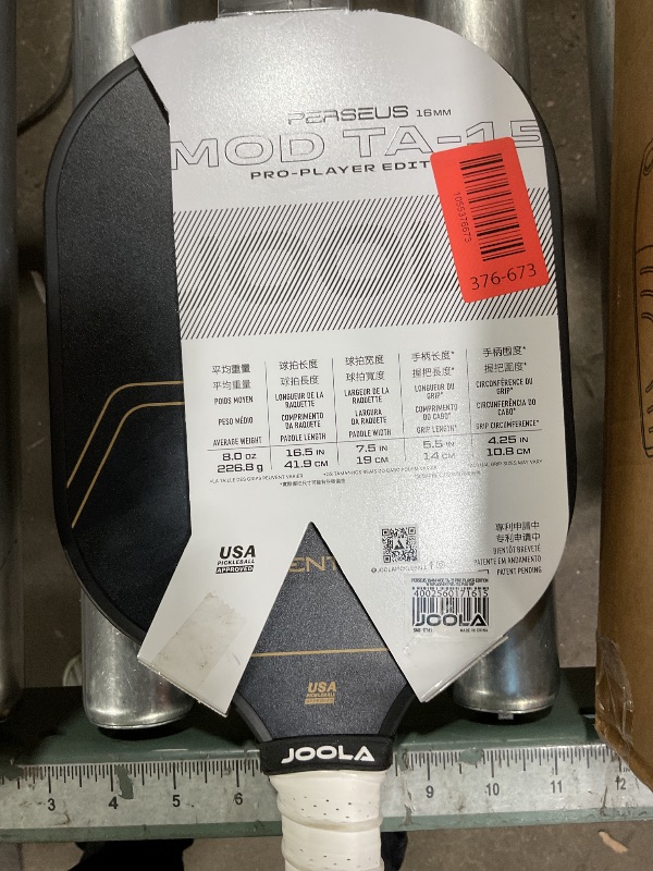 Photo 1 of **PICTURE FOR REFERENCE**JOOLA Perseus MOD TA 15 Pro Player Edition Pickleball Paddle - Gen 3 Propulsion Honeycomb Core & Charged Carbon Surface Technology - Carbon Fiber Pickleball Paddle - More Power & Spin