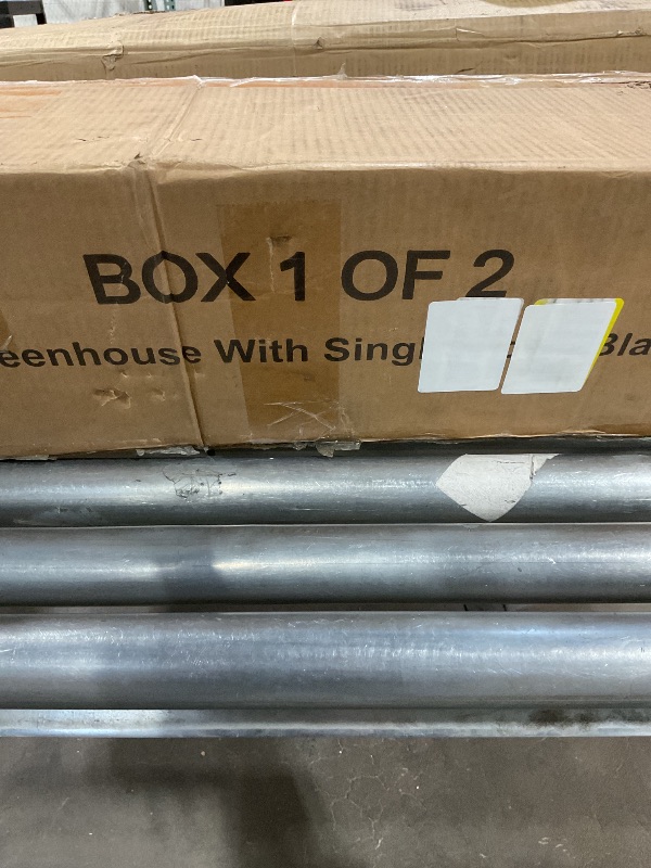 Photo 1 of **BOX 1 of 2 ONLY**Greenhouse, 6x10 ft Greenhouse for Outdoors, Walk-in Green House with Ground Nails and Vent Windows, Sliding Lockable Door, Polycarbonate Green House for Outside Garden Backyard, Quick Setup, Black
