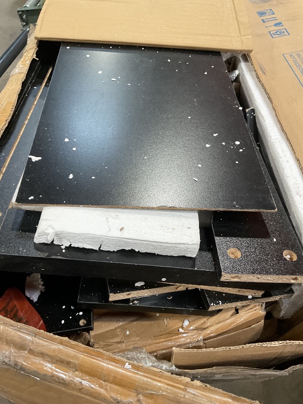 Photo 1 of **MAJOR DAMAGE/USE FOR PARTS ONLY**Furniwell 6 Drawer Dresser for Bedroom, Wood Dresser Wide Storage Organizer for Living Room Hallway Closets (Dark Black)