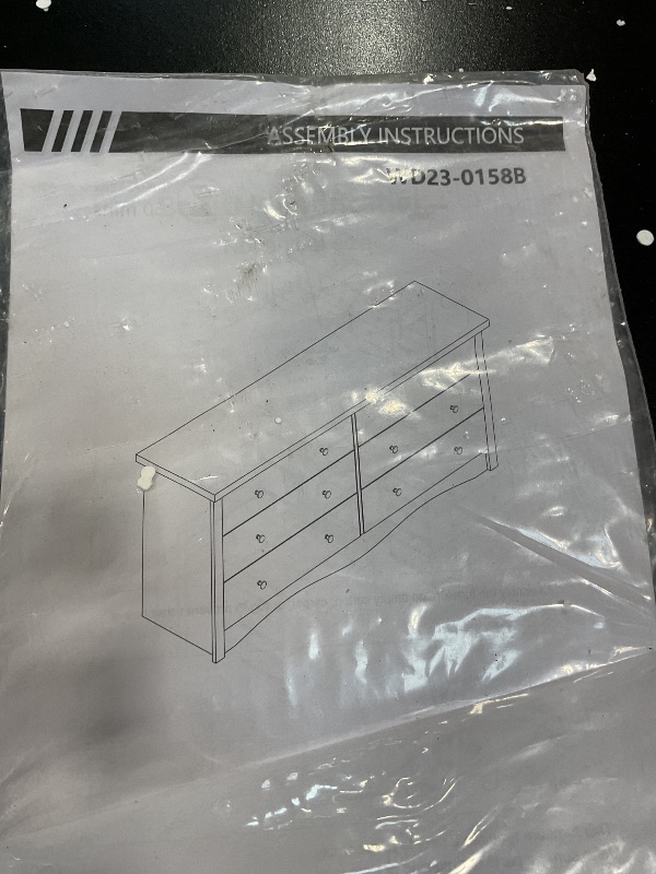 Photo 1 of **MAJOR DAMAGE/USE FOR PARTS ONLY**Furniwell 6 Drawer Dresser for Bedroom, Wood Dresser Wide Storage Organizer for Living Room Hallway Closets (Dark Black)