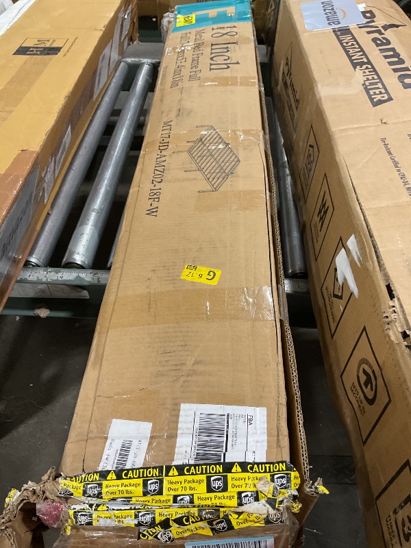 Photo 1 of **WHITE**18 Inch Metal Full Size Bed Frame No Box Spring Needed - Easy Assembly Heavy Duty Noise Free Narrow Bedframes - Double Black Basic Steel Slats Platform with Storage
