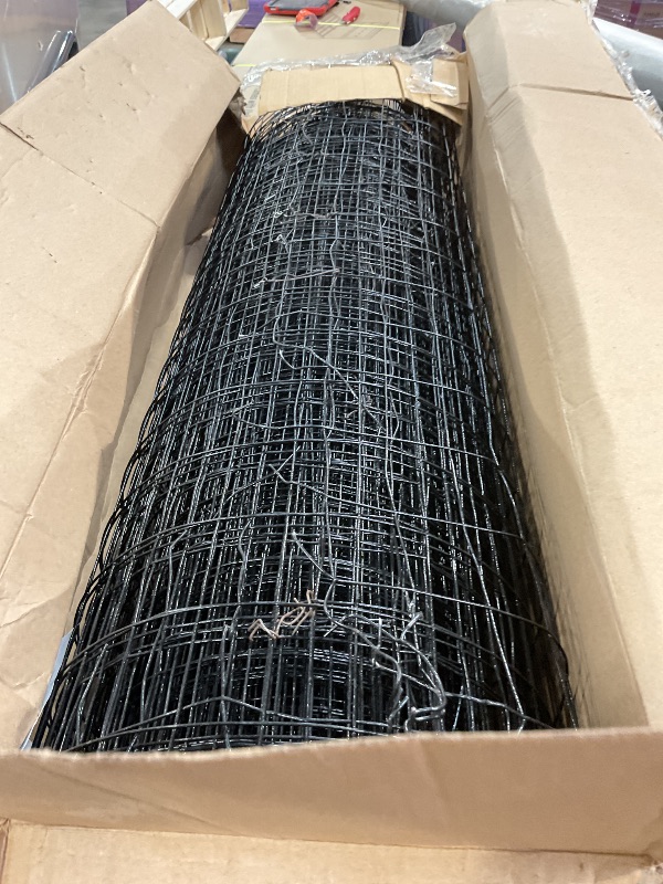 Photo 1 of *used*Welded Wire Fence, 33ft(L) x 15inch(H) PVC Anti-Rust Coated Wire Mesh, 2 Inch x 3 Inch 16GA Garden Edging Border, Roll Metal Animal Barrier for Yard Vegetable Plant Protection Poultry Netting