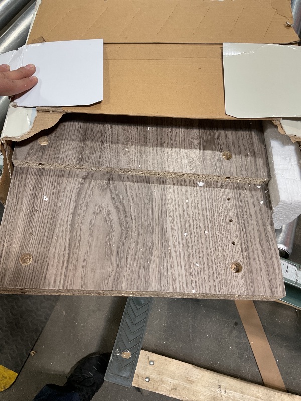 Photo 1 of *missing hardware*ClosetMaid SuiteSymphony Wood Closet Organizer Starter Kit with Tower and 3 Hang Rods Shelves, Adjustable, Fits Spaces 4 – 9 ft. Wide, Natural Gray, 16"