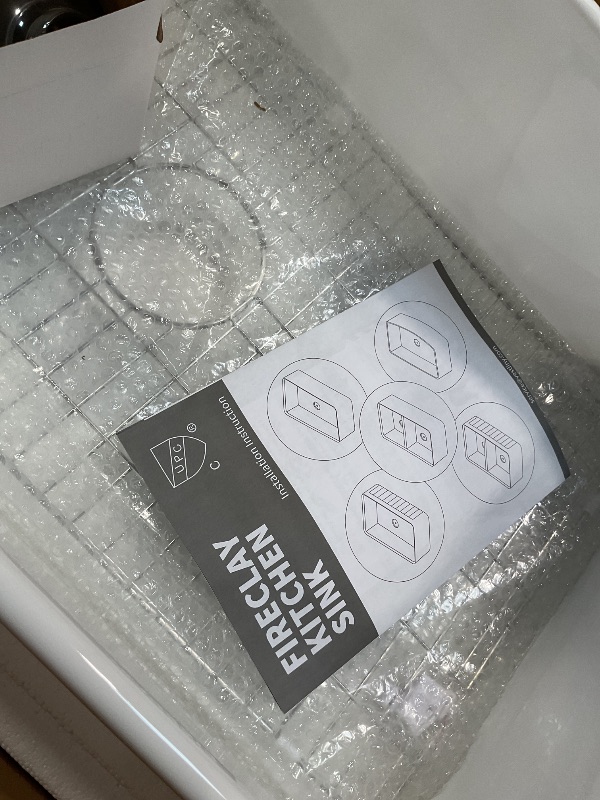 Photo 1 of ?Miuara Farmhouse Sink 33 Inch - Apron Front Kitchen Sink Reversible 33"x18"x10", Undermount Installation, Farm House Style Single Bowl, Solid Fireclay, Glossy White, for Kitchen