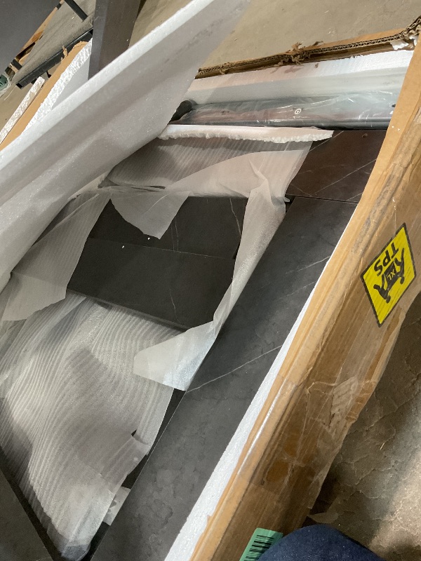 Photo 1 of *used*63"-78.74" Rectangular Extendable Dining Table for 6-10 People – Modern Farmhouse Wooden Kitchen Table with Brown Finish, Large Extendable Table for Dining Room or Conference Use