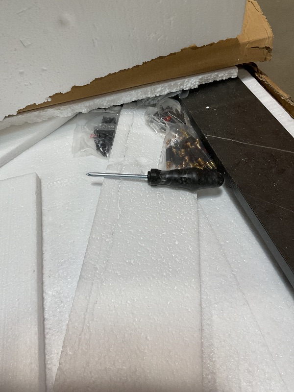 Photo 1 of *used*63"-78.74" Rectangular Extendable Dining Table for 6-10 People – Modern Farmhouse Wooden Kitchen Table with Brown Finish, Large Extendable Table for Dining Room or Conference Use