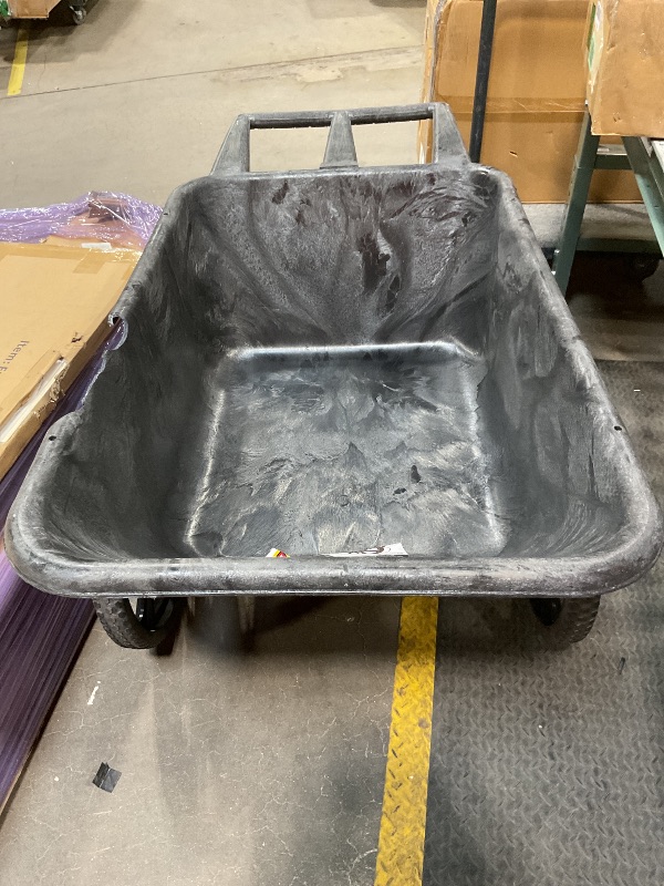 Photo 1 of *damaged*Rubbermaid Commercial Products 8.75 Cubic Foot, All-Weather, Big-Wheel Cart/Yard Cart/Lawn Cart/Wheelbarrow, Yardwork/Landscaping/DIY Projects, Durable/Weather Resistant, Black