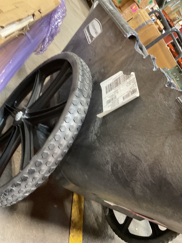 Photo 1 of *damaged*Rubbermaid Commercial Products 8.75 Cubic Foot, All-Weather, Big-Wheel Cart/Yard Cart/Lawn Cart/Wheelbarrow, Yardwork/Landscaping/DIY Projects, Durable/Weather Resistant, Black