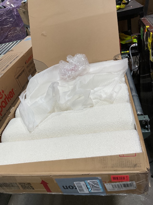 Photo 1 of ***FOR PARTS ONLY/ NON-FUNCTIONAL*** Christopher Knight Home Llanett Queen Size Bed Frame, Boucle Fabric Upholstered Platform Bed with Vertical Stitching Headboard, Wooden Support and Slats, No Box Spring Needed, Easy Assembly, White