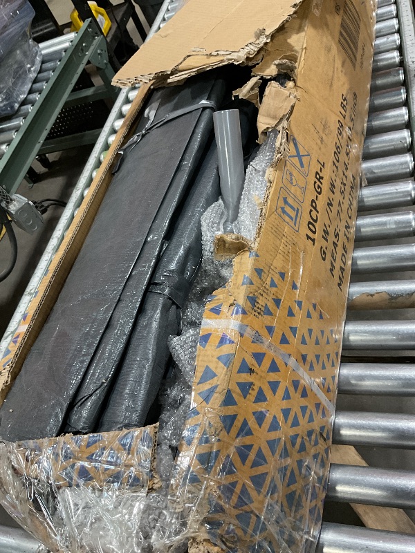 Photo 1 of *missin hardware*Shintenchi Carport 10' x 20' Heavy Duty Portable Garage, Car Port Canopy with Side-Opening Removable Door & Roll-Up Windows, Car Canopy for Truck, Boat, Motorcycle, Grey