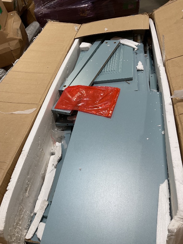 Photo 1 of *missing hardware*Jocoevol Buffet Cabinet with Storage, 55" Large Sideboard Buffet Storage Cabinet with 4 Doors and Shelves, Modern Farmhouse Coffee Bar Station Wood Kitchen Table for Kitchen, Dining Room, Blue