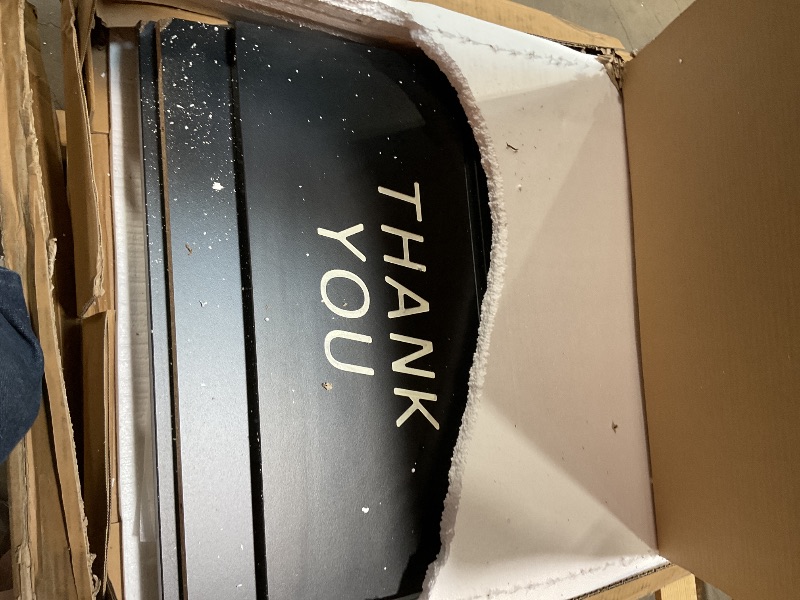 Photo 1 of *missing hardware*Flash Furniture Sony Laminate Wood Commercial-Grade Trash Receptacle with Tray Top, Wooden Restaurant Trash Can Cabinet and Garbage Receptacle, Black