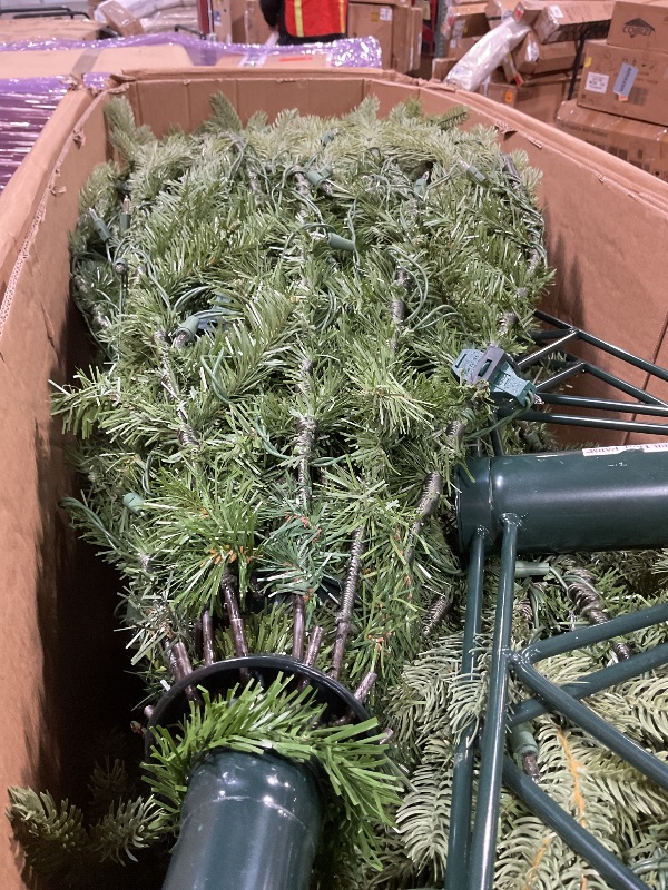 Photo 1 of **PARTIAL SET/BOX 2 of 2 ONLY**Fraser Hill Farm 12-Ft. Foxtail Pine Artificial Christmas Tree with White Incandescent Smart Lights and Stand, Prelit Foldable Fake Tree with Realistic Foliage for Home Decoration